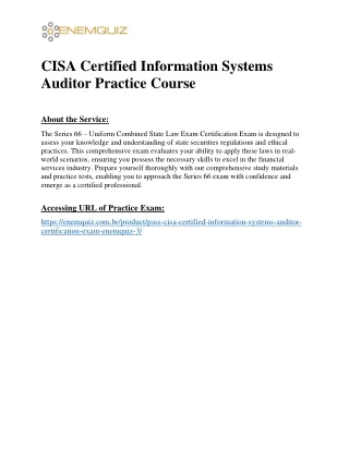 cisa certified information systems auditor