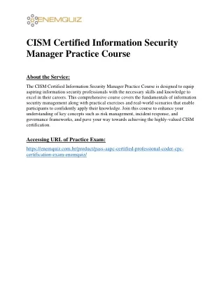 cism certified information security manager