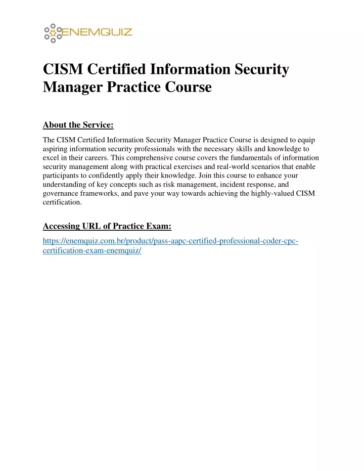 cism certified information security manager