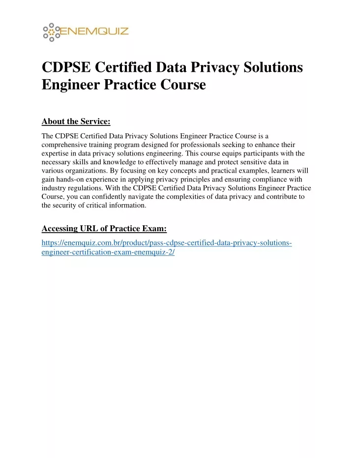 cdpse certified data privacy solutions engineer