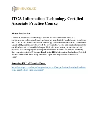 itca information technology certified associate