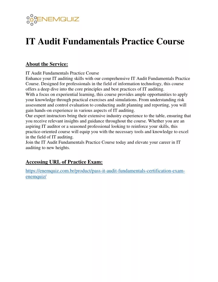 it audit fundamentals practice course