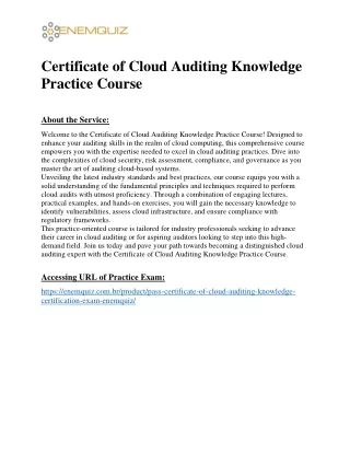 certificate of cloud auditing knowledge practice