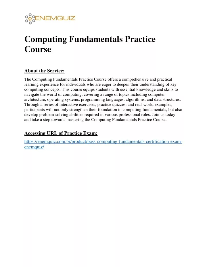 computing fundamentals practice course