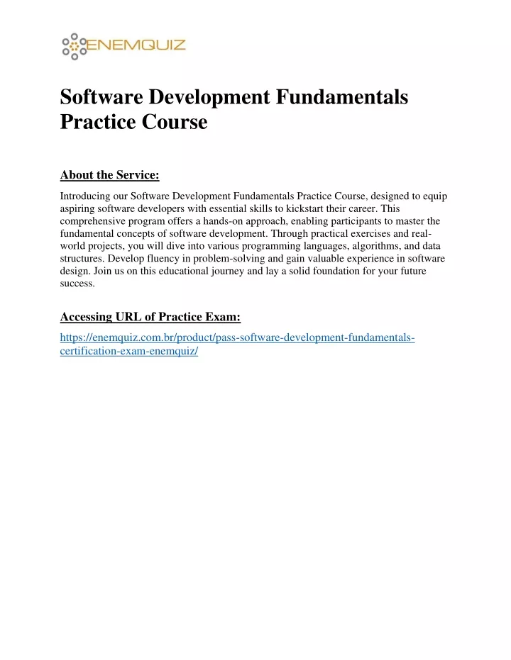software development fundamentals practice course