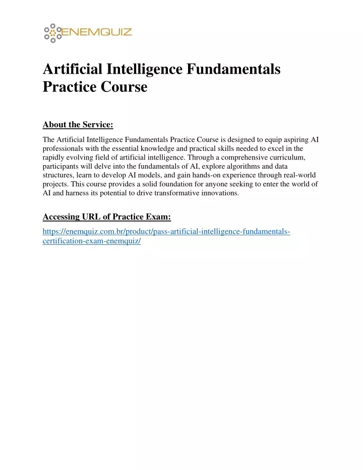 artificial intelligence fundamentals practice