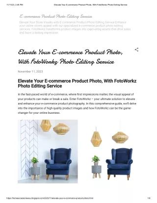 Elevate Your E-commerce Product Photo, With FotoWorkz Photo Editing Service
