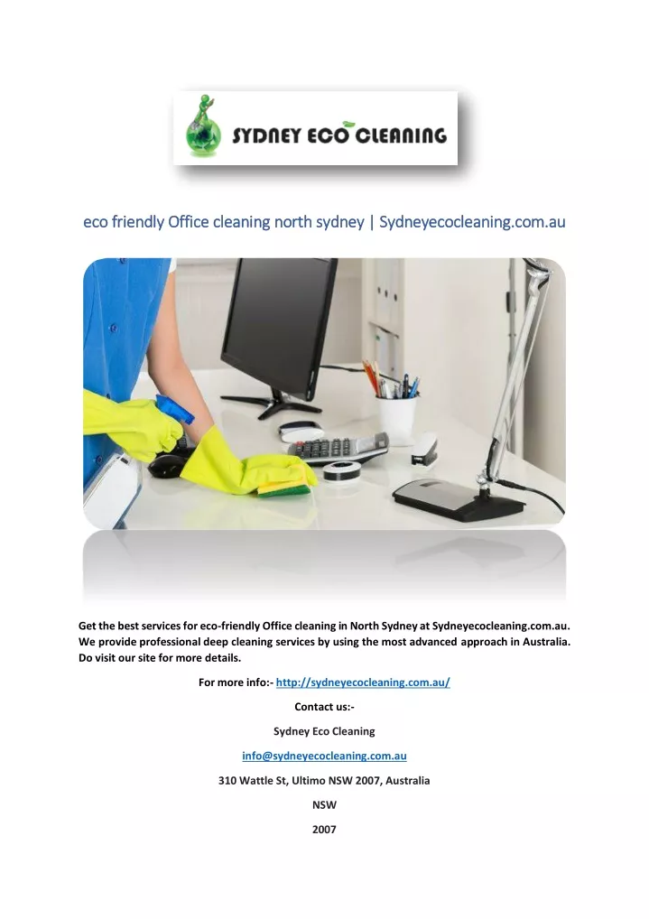 eco friendly office cleaning north sydney