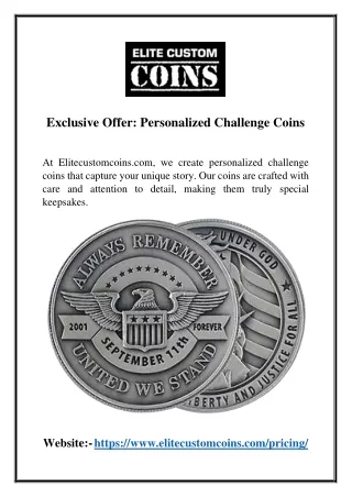 Exclusive Offer Personalized Challenge Coins