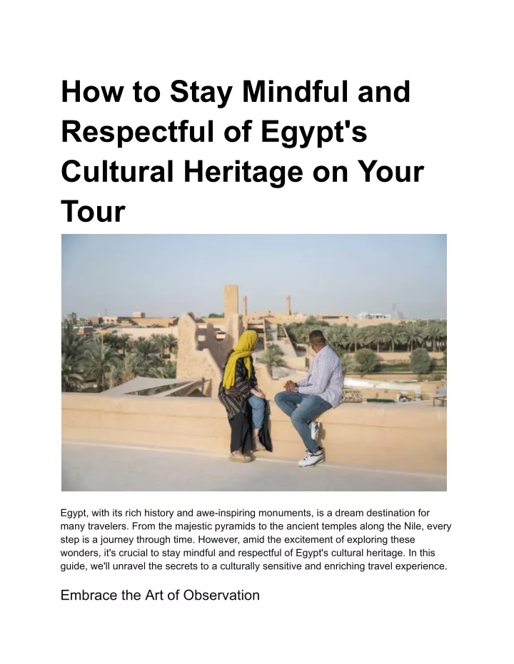 how to stay mindful and respectful of egypt