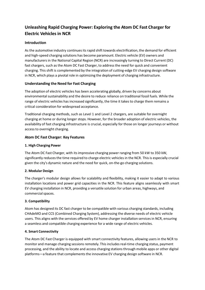 unleashing rapid charging power exploring