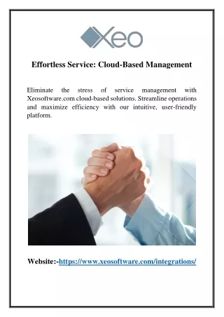 Effortless Service Cloud-Based Management