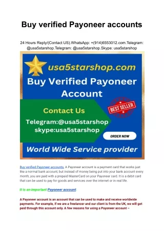 Buy verified Payoneer accounts (1)