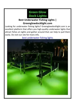 Best Underwater Fishing Lights  Greenglowdocklight.com