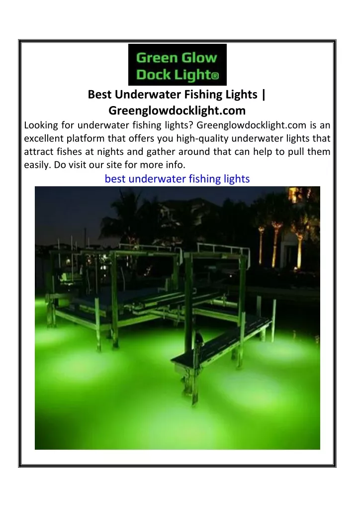 best underwater fishing lights greenglowdocklight