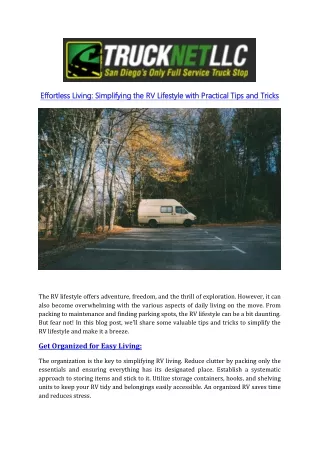 Effortless Living Simplifying the RV Lifestyle with Practical Tips and Tricks