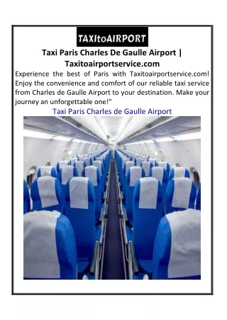 Taxi Paris Charles De Gaulle Airport  Taxitoairportservice.com