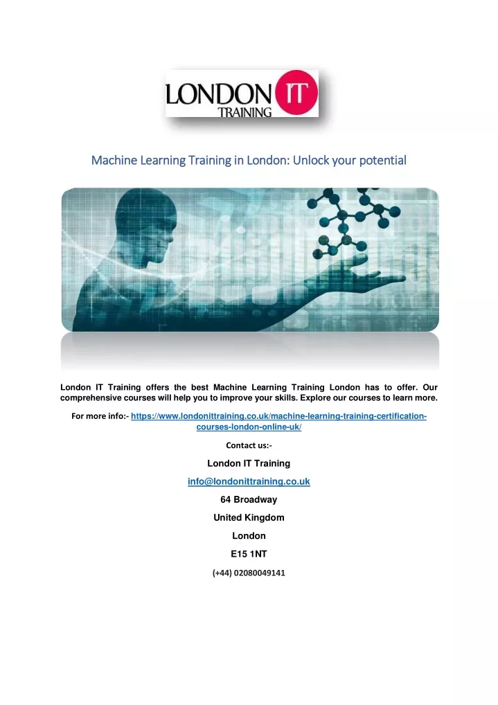 machine learning training in london unlock your
