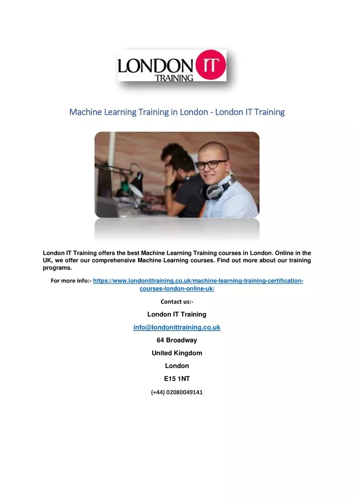 machine learning training in london machine