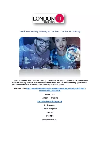 Machine Learning Training in London - London IT Training