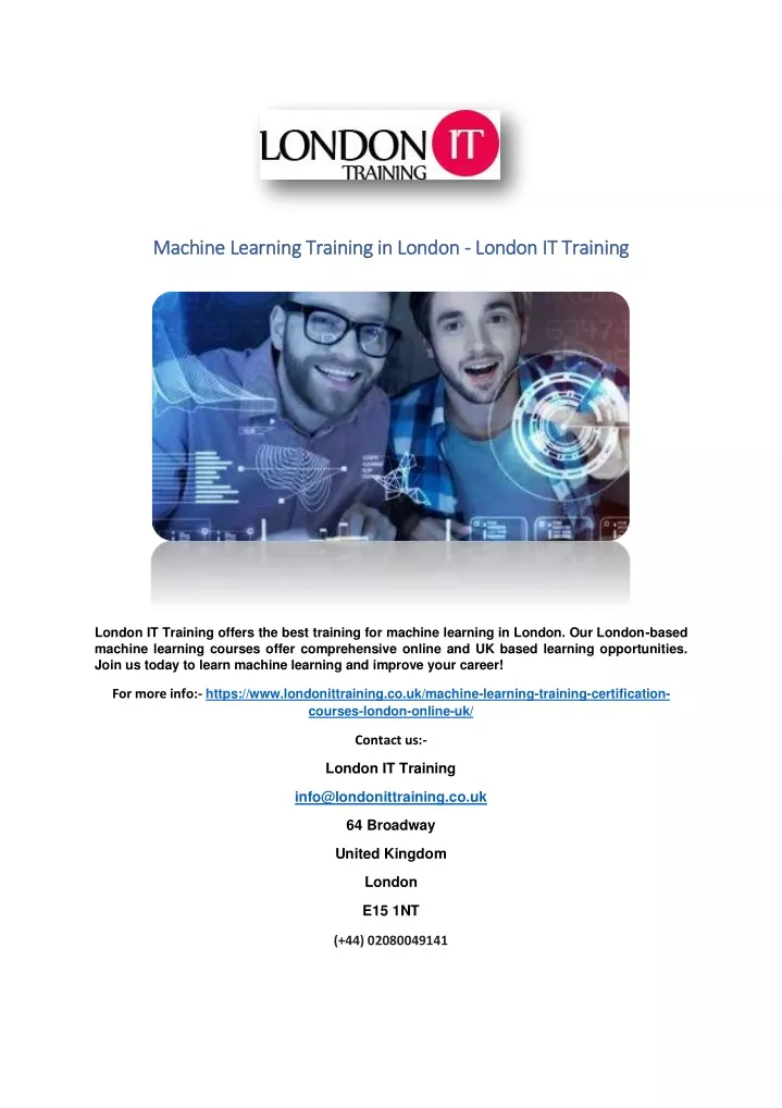 machine learning training in london machine