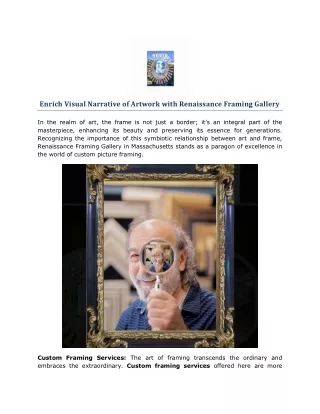 Enrich Visual Narrative of Artwork with Renaissance Framing Gallery