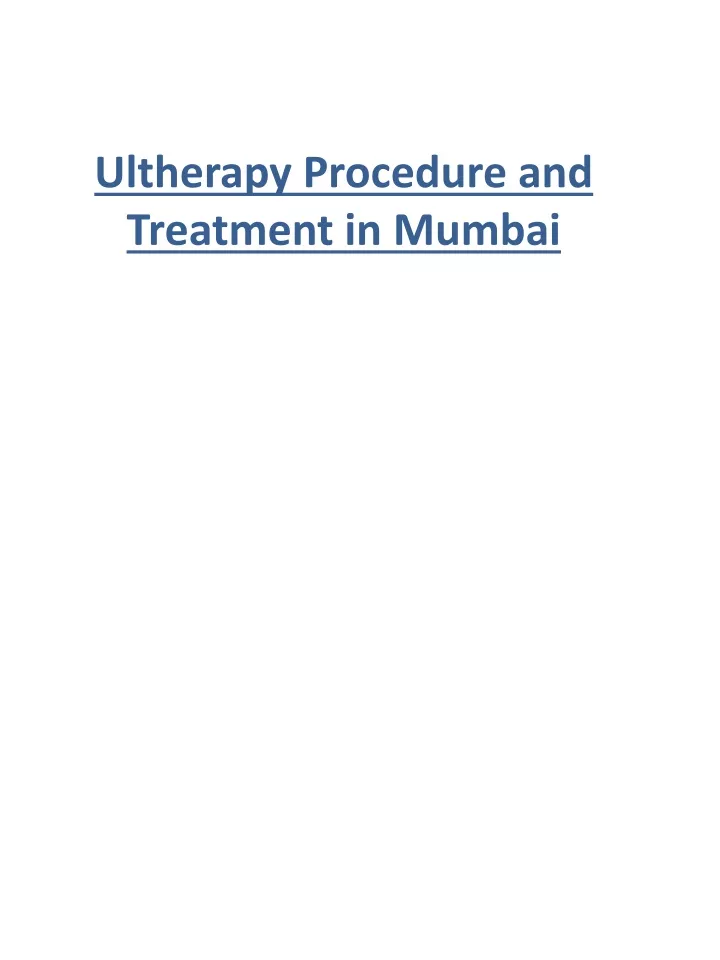 ultherapy procedure and treatment in mumbai
