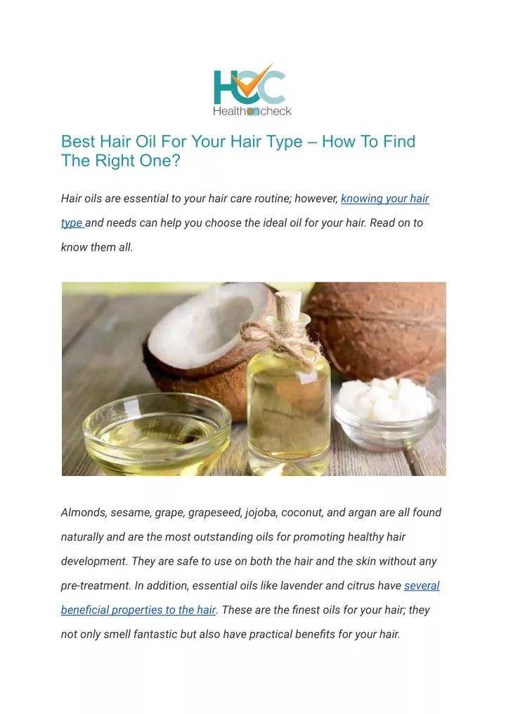 best hair oil for your hair type how to find