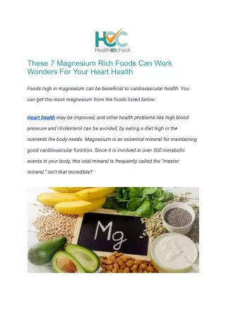 These 7 Magnesium Rich Foods Can Work Wonders For Your Heart Health