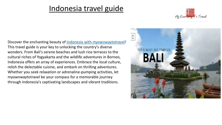 PPT - Idonesia travel guide PowerPoint Presentation, free download - ID