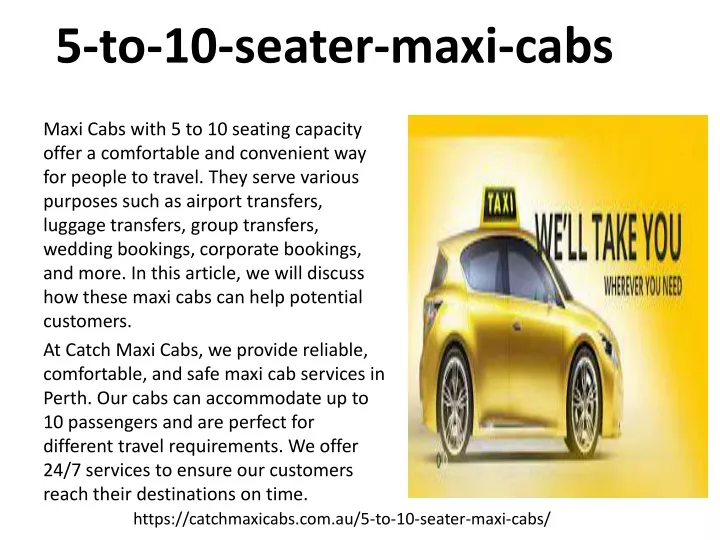 5 to 10 seater maxi cabs