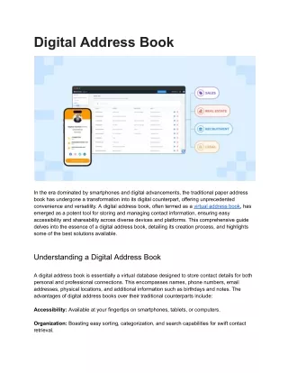 Digital Address Book