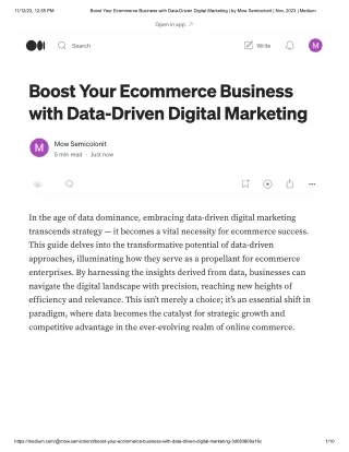Boost Your Ecommerce Business with Data-Driven Digital Marketing