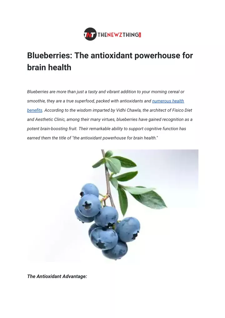 blueberries the antioxidant powerhouse for brain