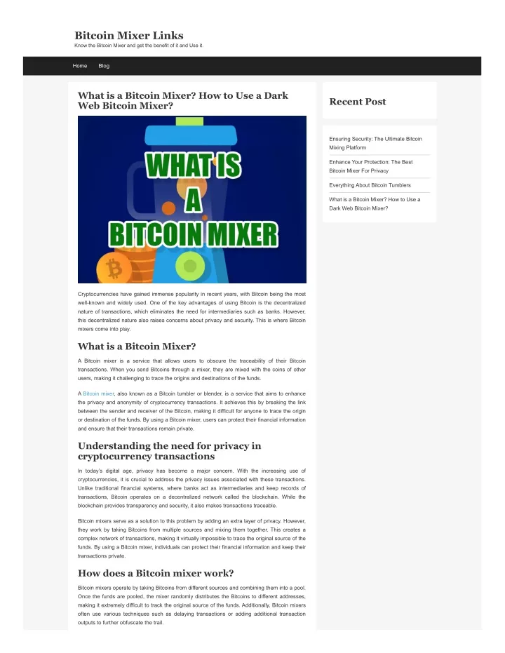bitcoin mixer links know the bitcoin mixer