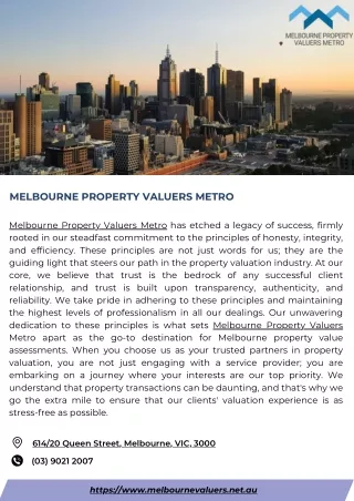 Melbourne Property Valuers Metro