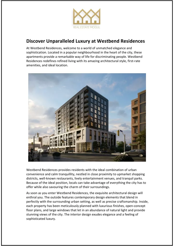 discover unparalleled luxury at westbend