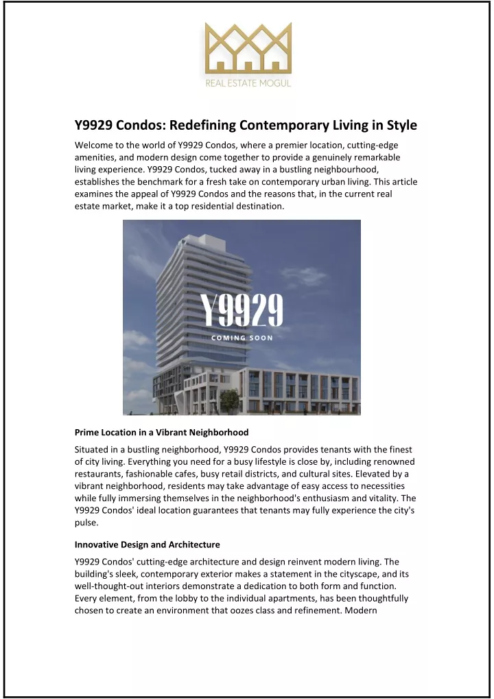 y9929 condos redefining contemporary living