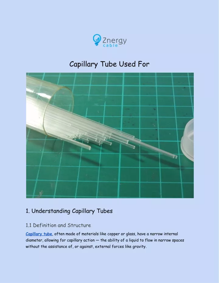 capillary tube used for