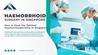 Seamless Solutions: The Key to an Optimal Haemorrhoidectomy Experience in Singap
