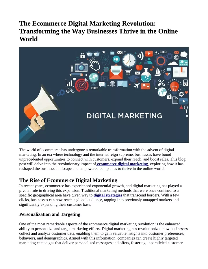 the ecommerce digital marketing revolution