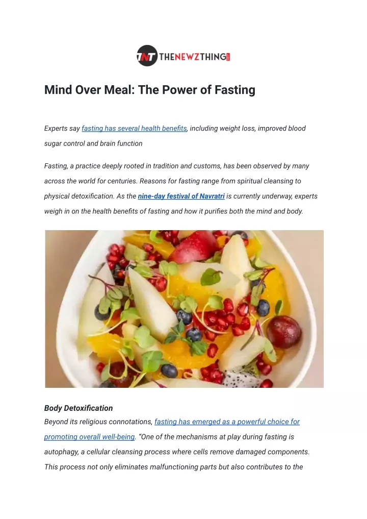 mind over meal the power of fasting