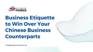 Business Etiquette to Win Over Your Chinese Business Counterparts