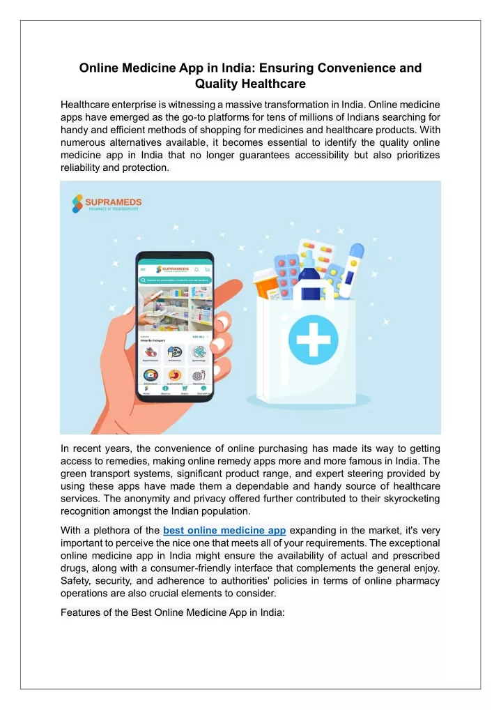 online medicine app in india ensuring convenience