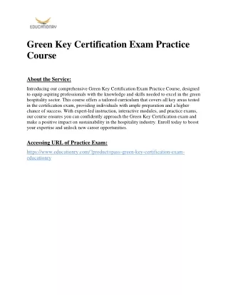 green key certification exam practice course