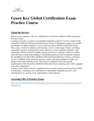 green key global certification exam practice