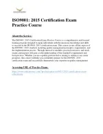 ISO9001: 2015 Certification Exam Practice Course - slide 1