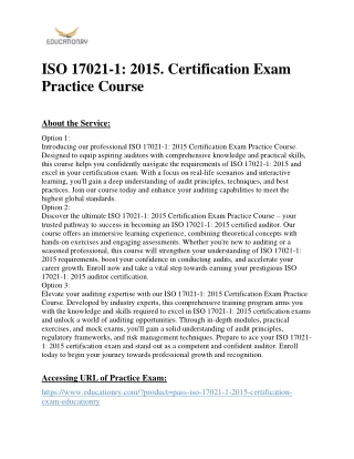 iso 17021 1 2015 certification exam practice