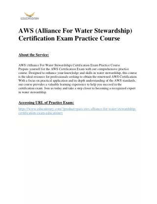 aws alliance for water stewardship certification