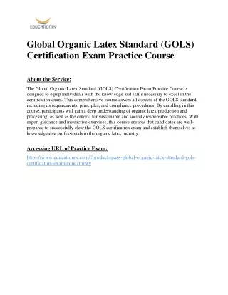 global organic latex standard gols certification